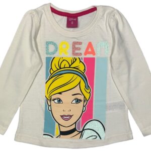 EPlus Dívčí tričko s dlouhým rukávem - Popelka Disney bílé Velikost - děti: 98