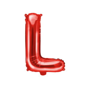 PartyDeco Fóliový balón Mini - Písmeno L 35 cm rudý