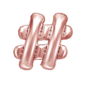 PartyDeco Fóliový balónek Mini - Symbol # růžovo-zlatý 35cm