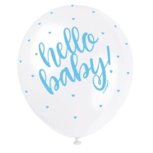 Balónky latexové Hello Baby modré 30 cm 5 ks
