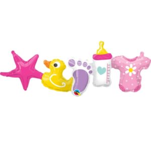 Balónek Girlanda narození holčičky 104 cm růžová