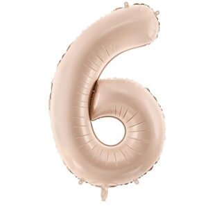 Balónek fóliový číslice "6" tmavě bežový 72 cm