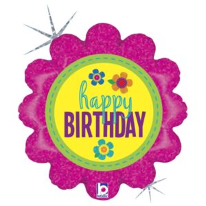 Balónek fóliový holografický Kytička HB 46 cm