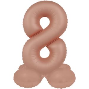 Balónek fóliový samostojný číslo 8 Vintage růžé