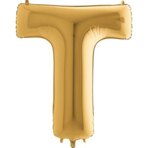 Balónek zlatý písmeno T 102 cm
