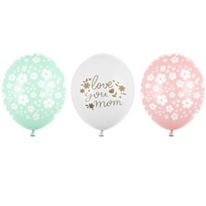 Balónky latexové "Love you Mom" mix 30 cm 50 ks