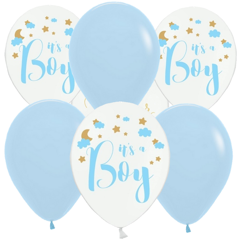 Balónky mix Baby blue Star 6 ks