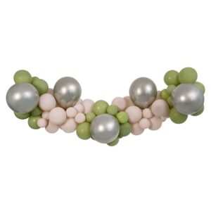 Set balónků na balónkovou girlandu oliva/šampaň/latte 65 ks