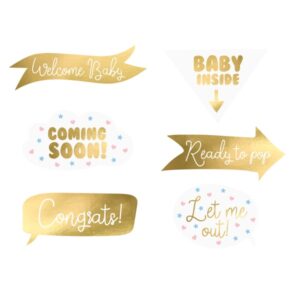 Baby  shower  Gold - Rekvizity do fotokoutku