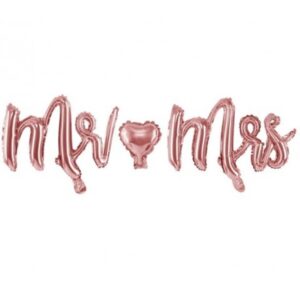Balónek fóliový Mr & Mrs růžové zlato 1 ks