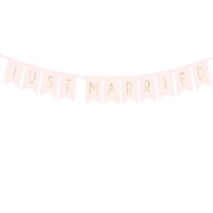 Banner Just Married růžový 15 x 155 cm