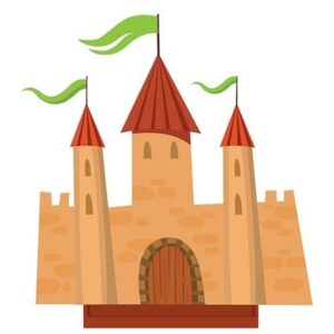 Dekorace na stůl Zámek oranžový 25 x 29 cm