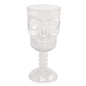 Halloween sklenice s lebkou na nožce 350 ml 18 cm