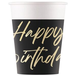 Kelímky papírové Elegant Happy Birthday