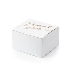 Krabičky Thank you bílé/Rose Gold 6 x 3