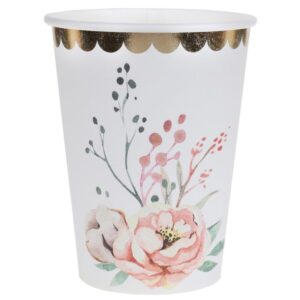 Little Rabbit - Kelímky papírové s květy 270 ml 10 ks