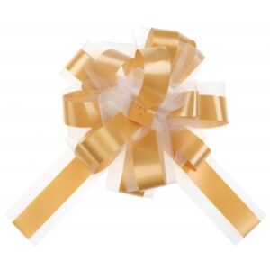 Mašle Kokarda stahovací s tylem  žlutá 1ks