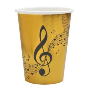 Music party gold  - KELÍMKY papírové   zlaté 10ks 7
