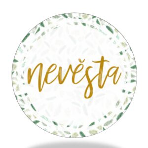 PLACKA  Nevěsta Nature  se zlatým nápisem průměr 5