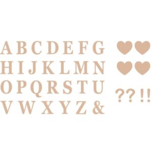 Písmena nalepovací a srdce Rose Gold 7