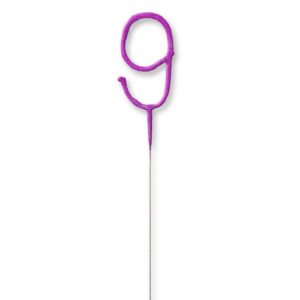 Prskavka glitrová číslice 9 růžová 17