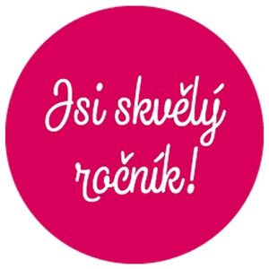 Samolepka na dárek s textem Jsi skvělý ročník -  10 cm