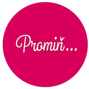 Samolepka na dárek s textem Promiň - růžová 10 cm