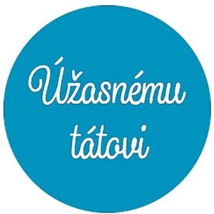 Samolepka na dárek s textem  Úžasnému tátovi - modrá -10 cm