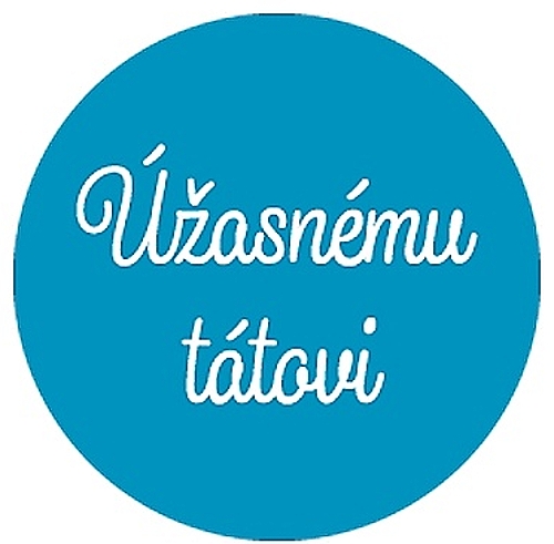 Samolepka na dárek s textem Úžasnému tátovi - modrá -10 cm