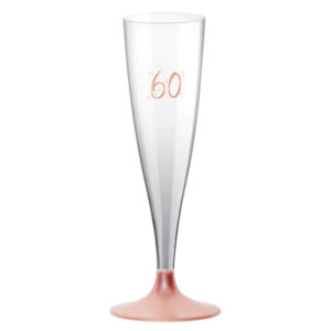 Šampusky plastové 60. narozeniny Rose Gold 14cl 6ks