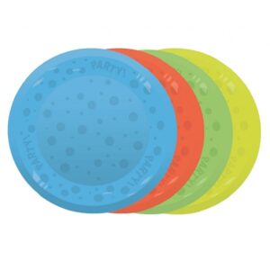Talířky opakovaně použitelný mix barev fluo 21cm 4ks