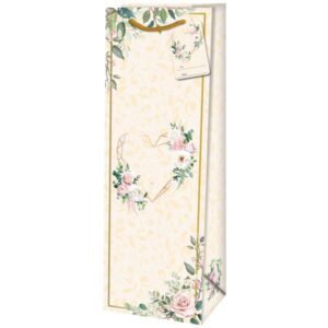 Taška dárková na láhev Květy a listy 12