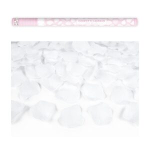 Vystřelovací konfety - Svatební lístky růží bílé 60 cm