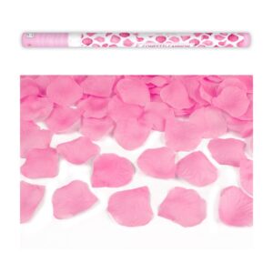 Vystřelovací konfety - Svatební lístky růží růžové 80 cm