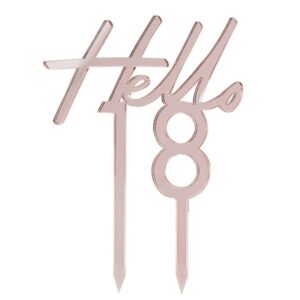 ZÁPICH do dortu Hello 18 Rose Gold 13 x 10 cm