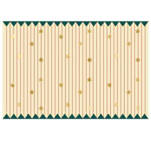 Papírový ubrus na stůl s žlutými  proužky a hvězdičkami 180 x 120 cm
