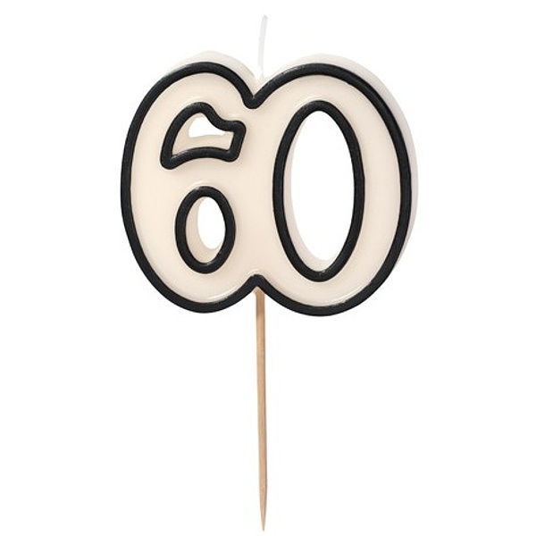 Svíčka narozeninová 60 černo-bílá 5