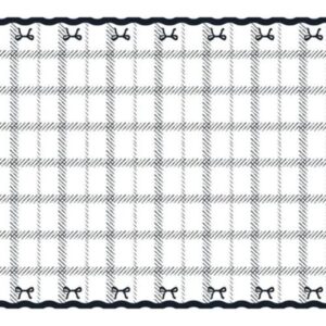 Ubrus na stůl s maličkami krémově černý 180x120 cm