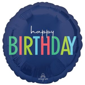 Balónek fóliový Happy Birthday modrý 46 cm