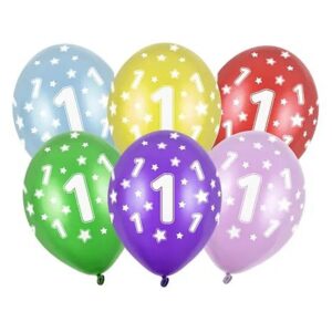 Balónky latexové 1. narozeniny 6 ks 34 cm
