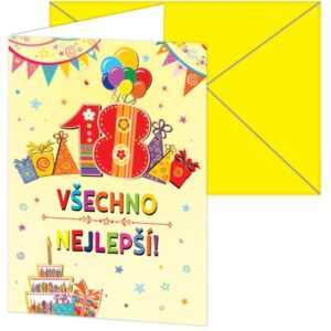 Blahopřání s obálkou Všechno nejlepší 18