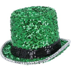 Klobouk s flitry zelený