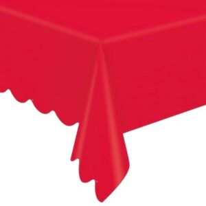 Ubrus červený papírový obdélníkový s krajkovým okrajem