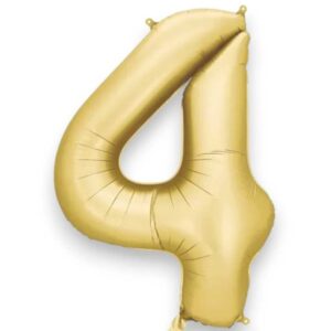 Balónek fóliový číslo 4 zlatá 86 cm