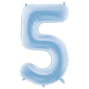 Balónek fóliový číslo 5 mlhavě modrá 86 cm