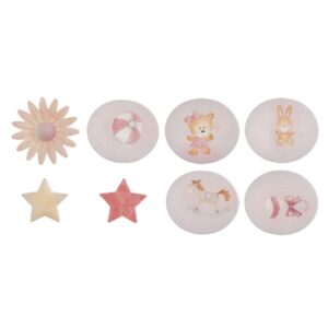 Dekorace z jedlého papíru Sedmikrásky s růžovými dekoracemi