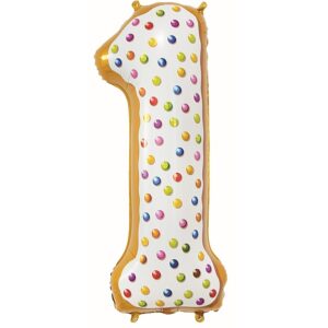 Balónek fóliový číslo 1 Lentilky 78 cm