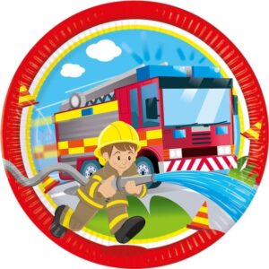 Hasičská party - Talířky papírové 23 cm 8 ks