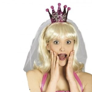 SET korunka RŮŽOVÁ a závoj