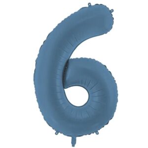 Balónek fóliový číslo 6 námořnicky modrá 86 cm